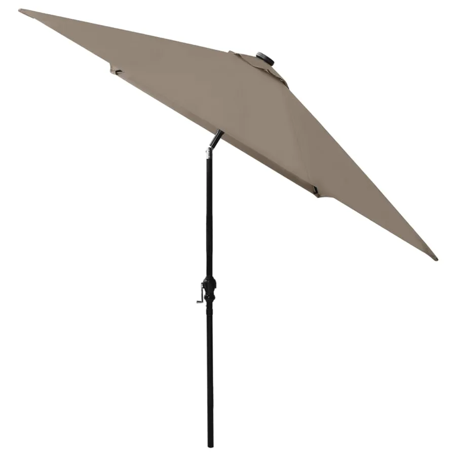 Parasol de jardin avec LED et mât en acier taupe 2x3 m - 5