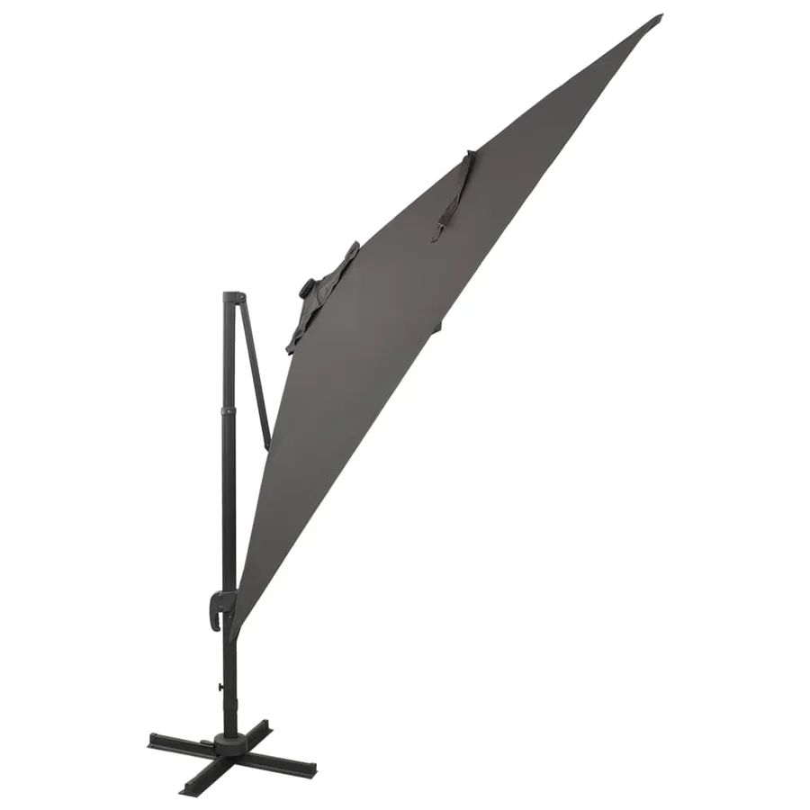 Parasol de jardin en porte-à-faux avec mât et lumières LED - 2