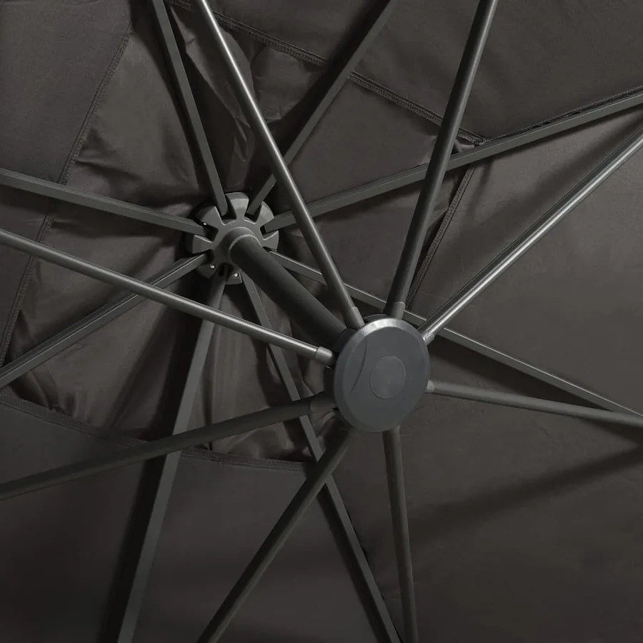 Parasol de jardin en porte-à-faux avec mât et lumières LED - 9
