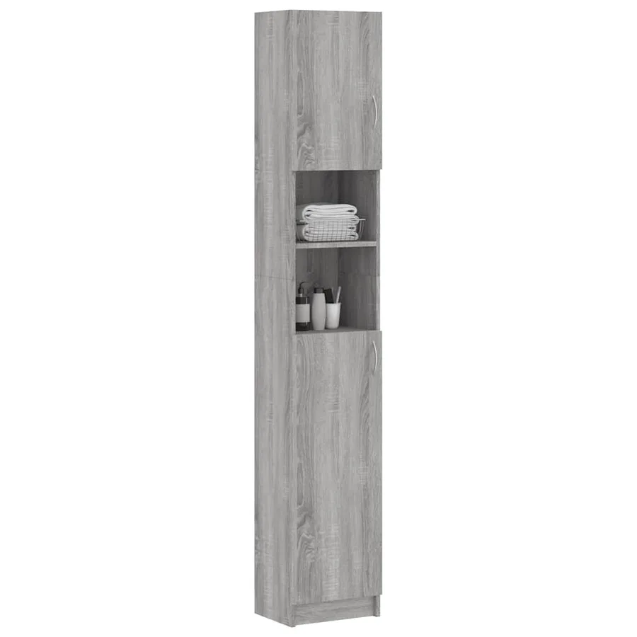 Armoire de bain Sonoma gris 32x25,5x190 cm Bois d'ingénierie - 3