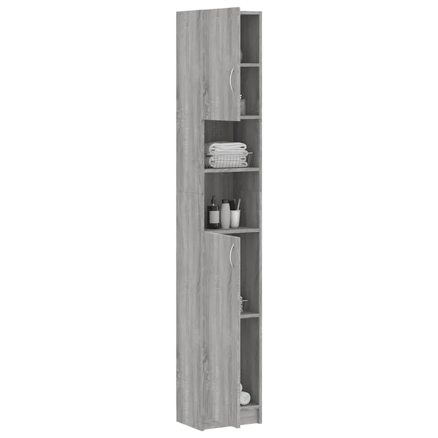 Armoire de bain Sonoma gris 32x25,5x190 cm Bois d'ingénierie - 4