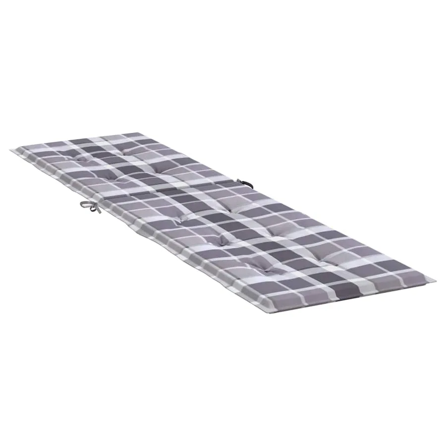 Coussin de chaise de terrasse carreaux gris (75+105)x50x4 cm - 4