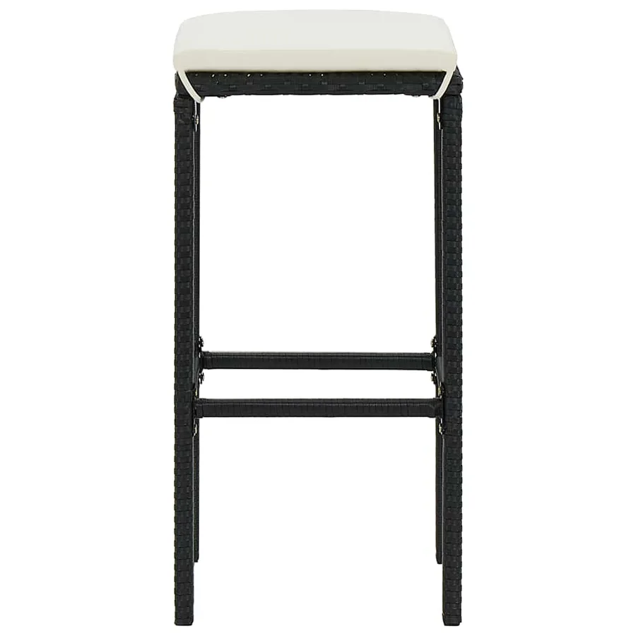 Ensemble de bar de jardin avec coussins 5 pcs Noir - 14