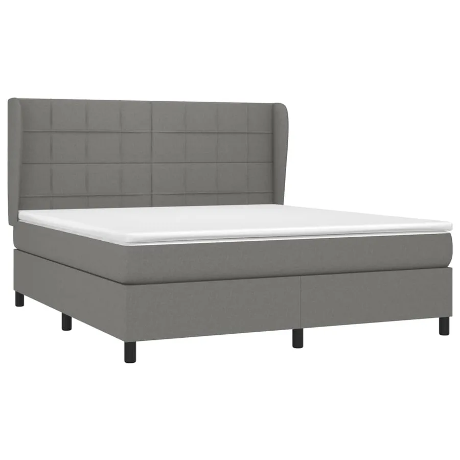 Sommier à lattes de lit avec matelas Gris foncé 160x200cm Tissu - 3