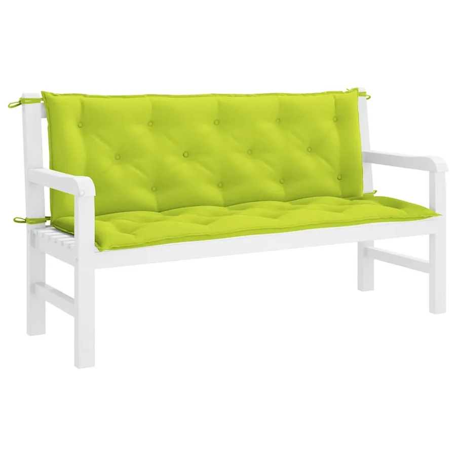 Coussin de banc de jardin vert vif 150x(50+50)x7cm tissu oxford - 4