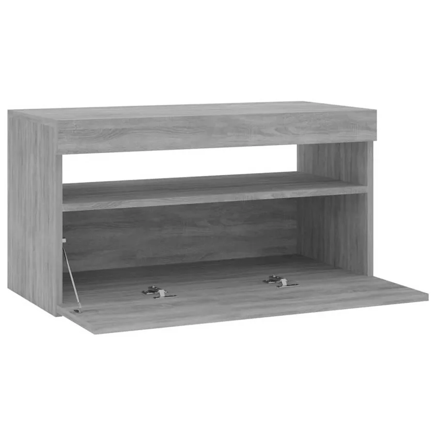 Meuble TV avec lumières LED Sonoma gris 75x35x40 cm - 5