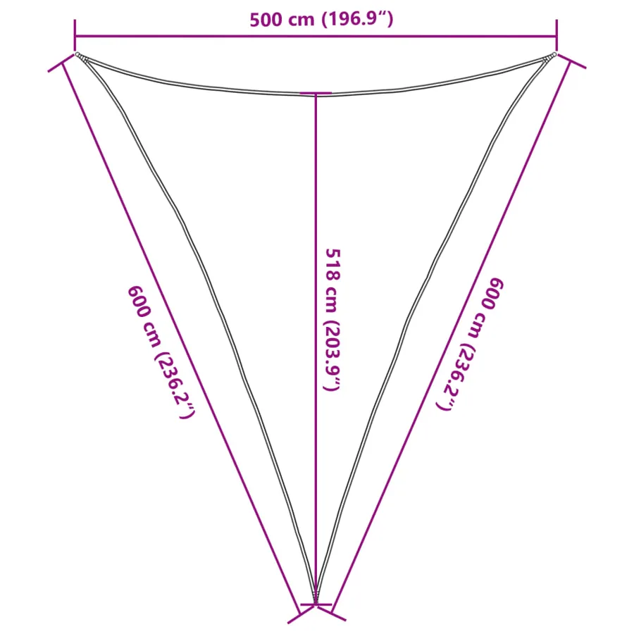 Voile d'ombrage 160 g/m² Noir 5x6x6 m PEHD - 10