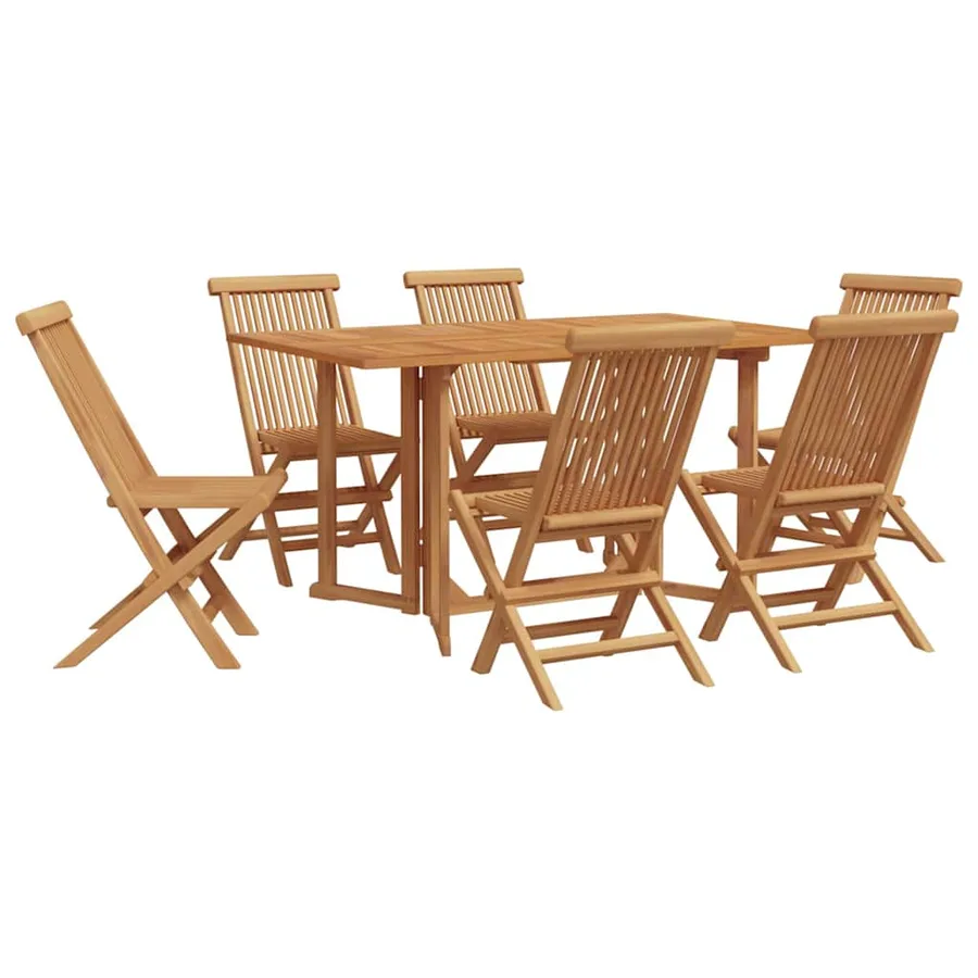 Ensemble de salle à manger pour jardin 7 pcs Marron - 2