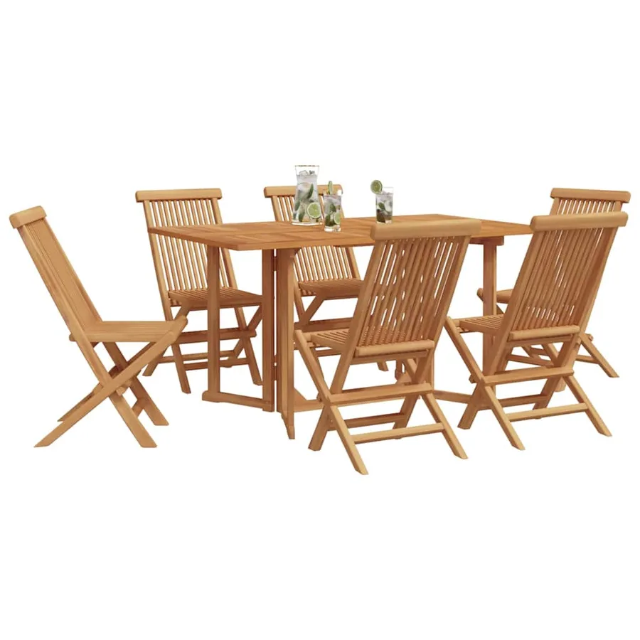 Ensemble de salle à manger pour jardin 7 pcs Marron - 3