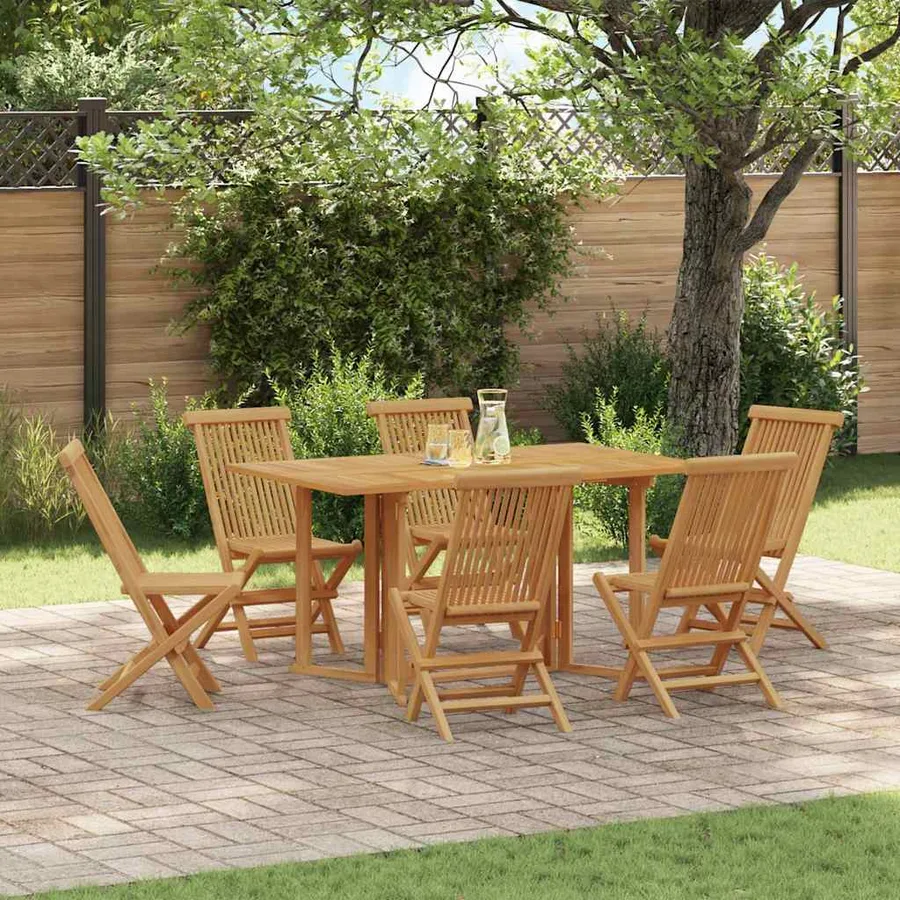 Ensemble de salle à manger pour jardin 7 pcs Marron - 4