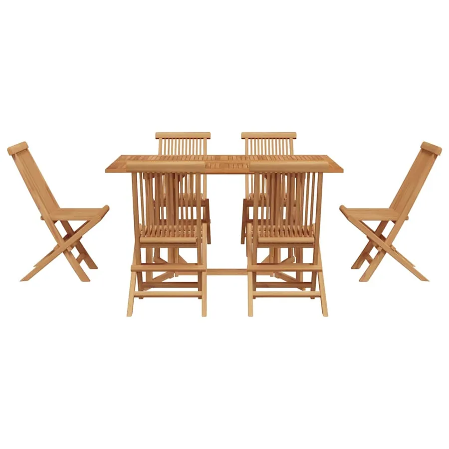 Ensemble de salle à manger pour jardin 7 pcs Marron - 7