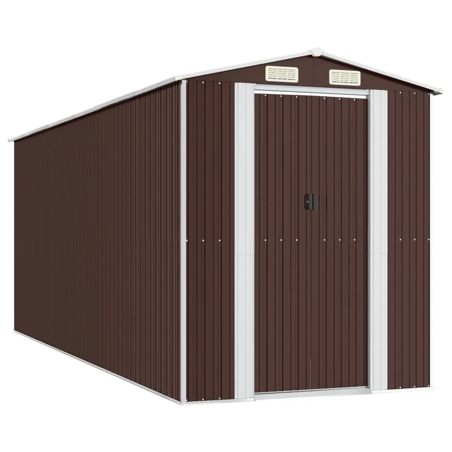 Abri de jardin Marron foncé 192x523x223 cm Métal galvanisé - 2