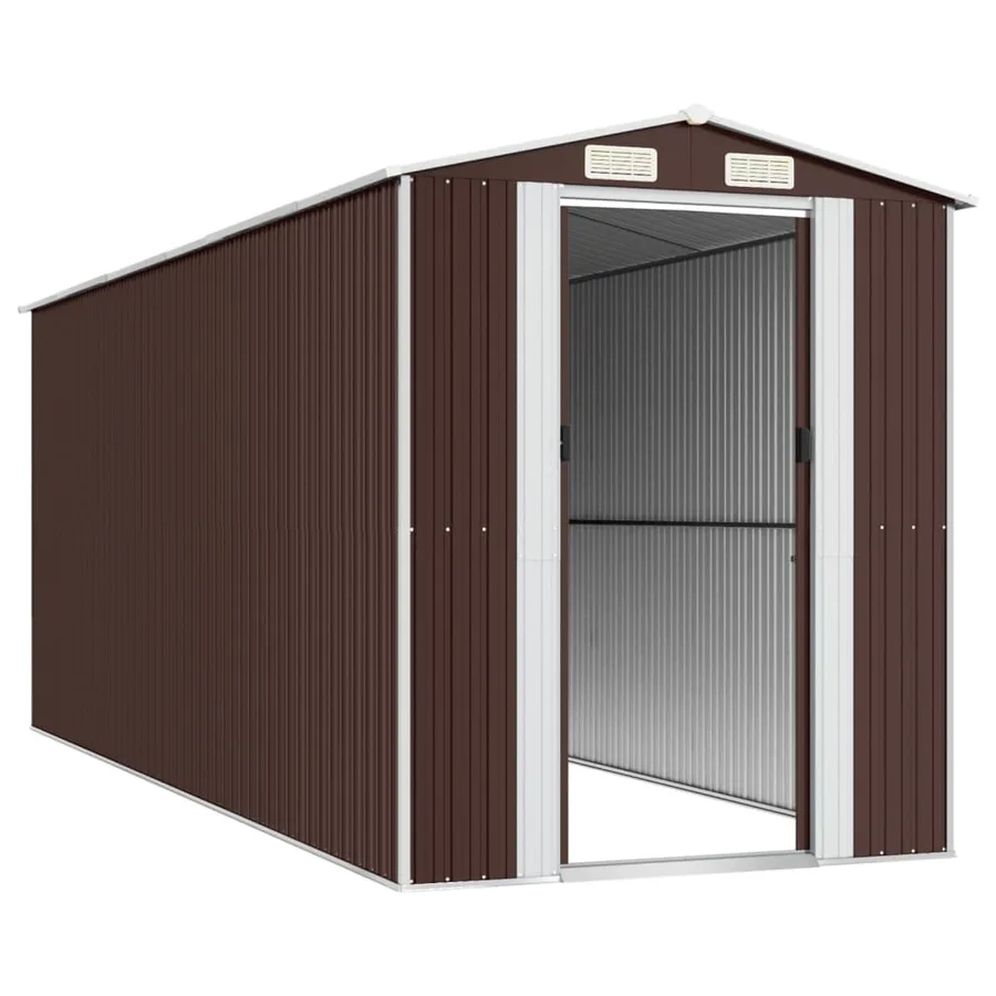 Abri de jardin Marron foncé 192x523x223 cm Métal galvanisé - 4