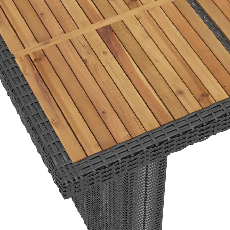 Ensemble à manger d'extérieur 9pcs coussins résine tressée noir - 12