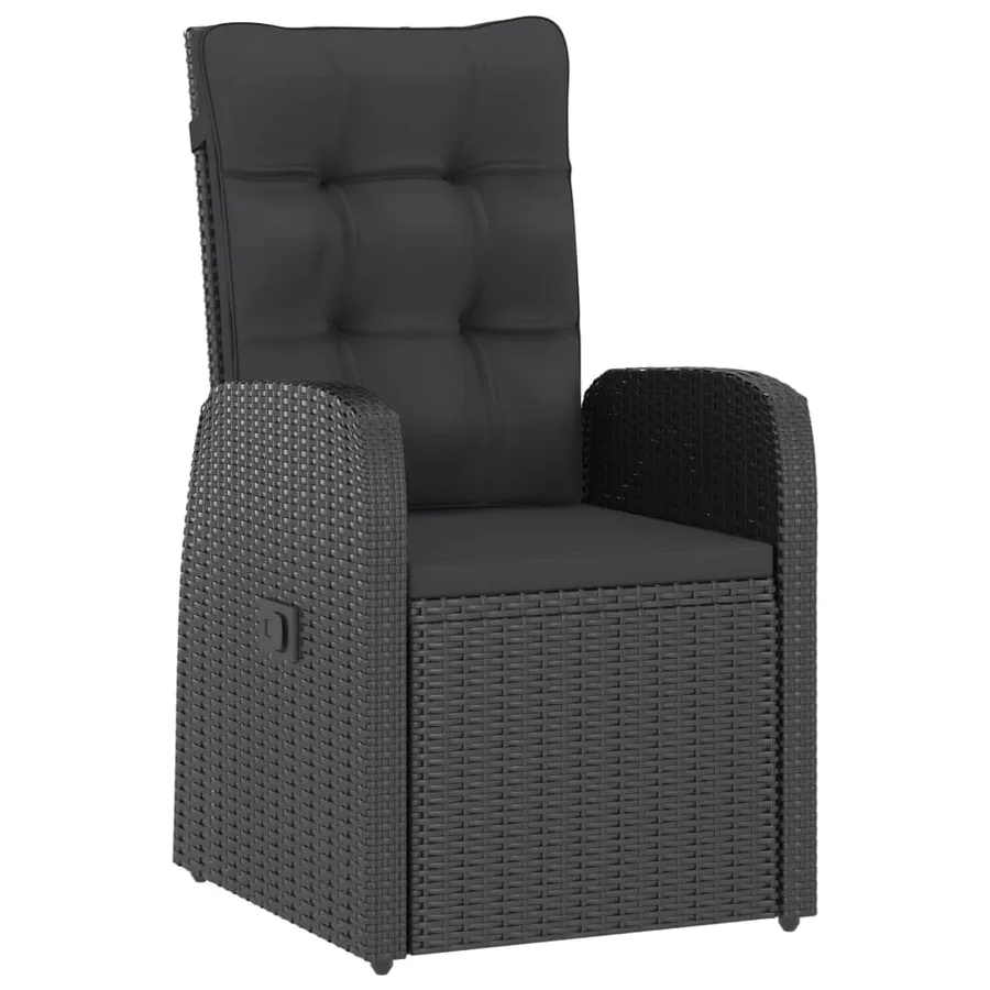 Ensemble à manger d'extérieur 9pcs coussins résine tressée noir - 4