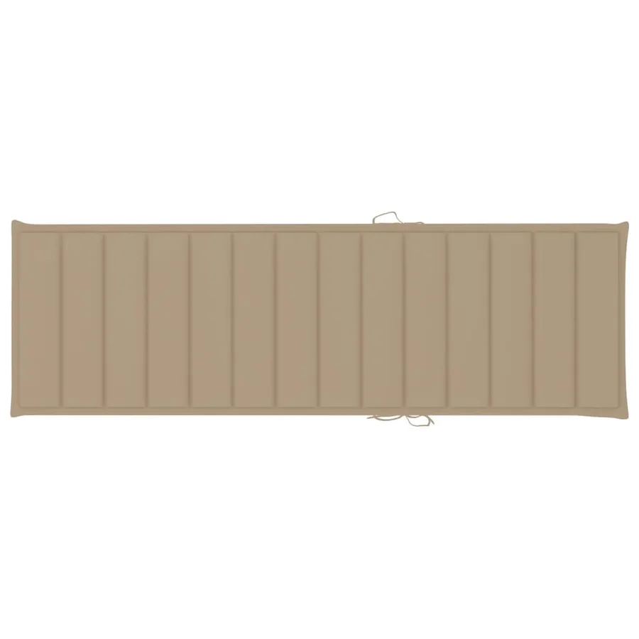 Chaise longue avec coussin beige Bois de pin imprégné - 5