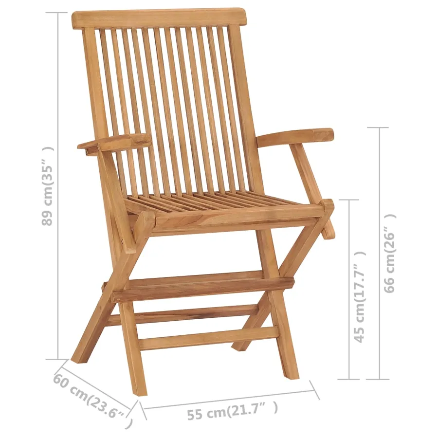Chaises de jardin et coussins anthracite lot de 4 Bois de teck - 13