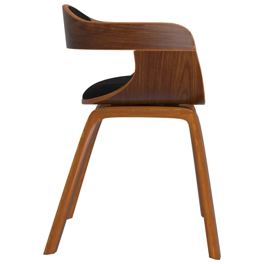 Chaises à manger lot de 2 noir bois courbé et similicuir - 5