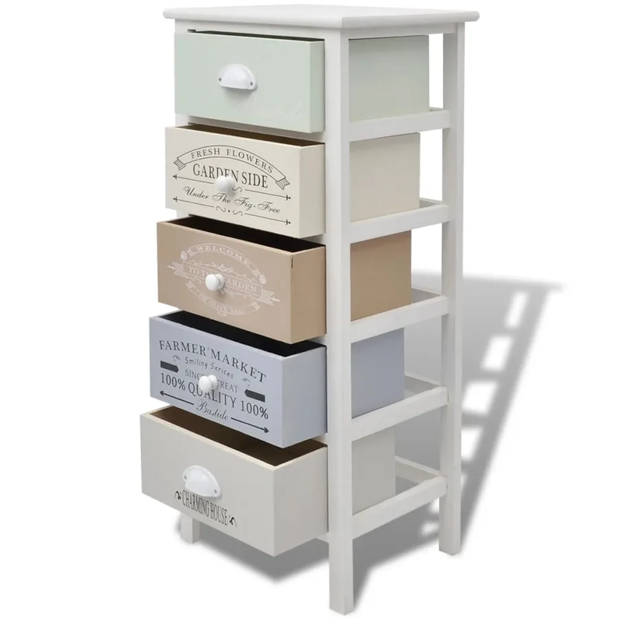 Armoire de rangement en style français 5 tiroirs Bois - 4