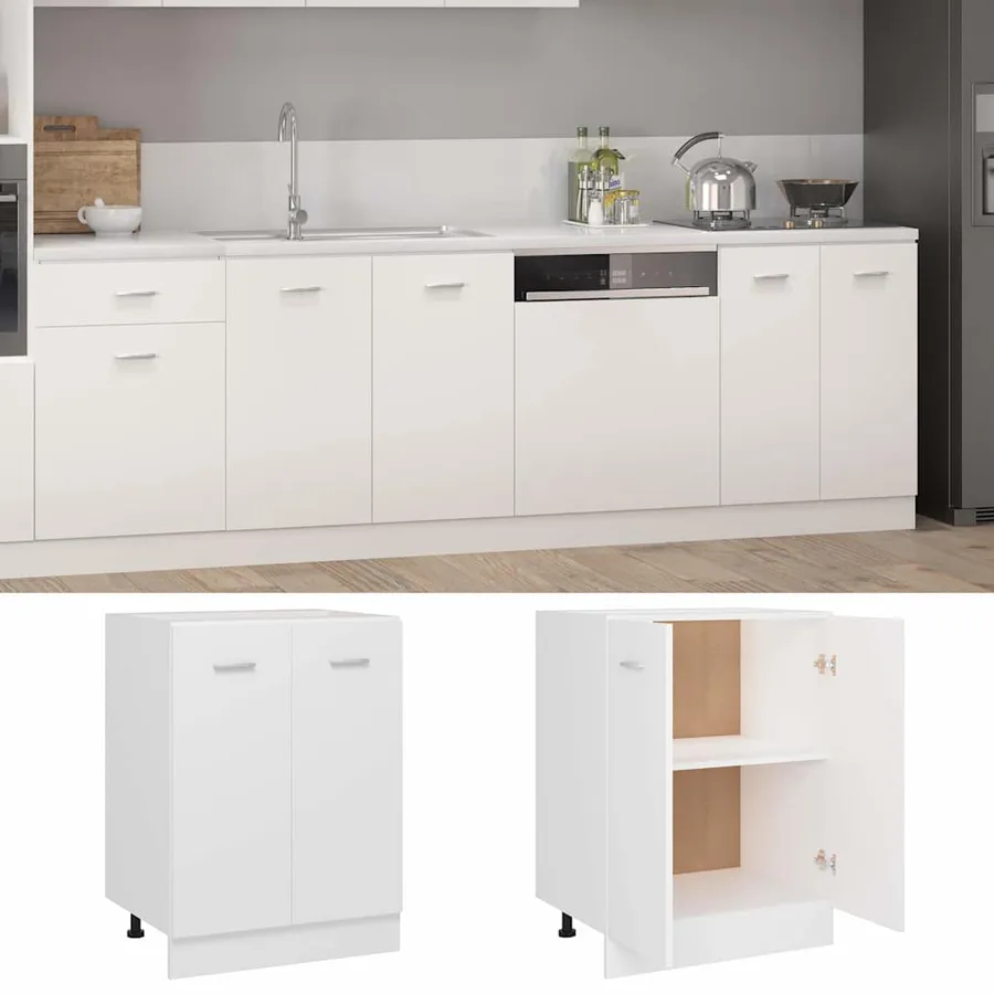 Meuble bas "Lyon" Blanc 60 x 46 x 81,5 cm Bois d'ingénierie - 2