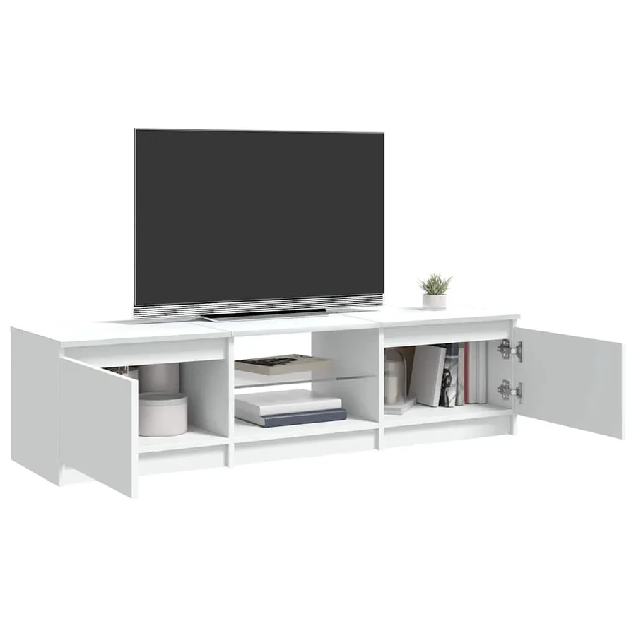 Meuble TV avec lumières LED blanc 140x40x36 cm - 7