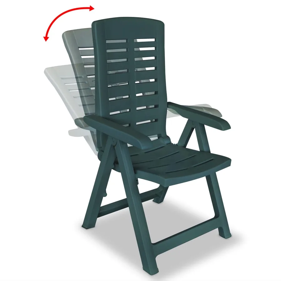Chaises inclinables de jardin lot de 2 Plastique Vert - 2