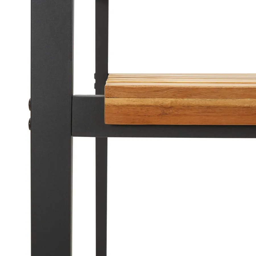 Chaises de jardin empilables lot de 2 bois d'acacia et métal - 6