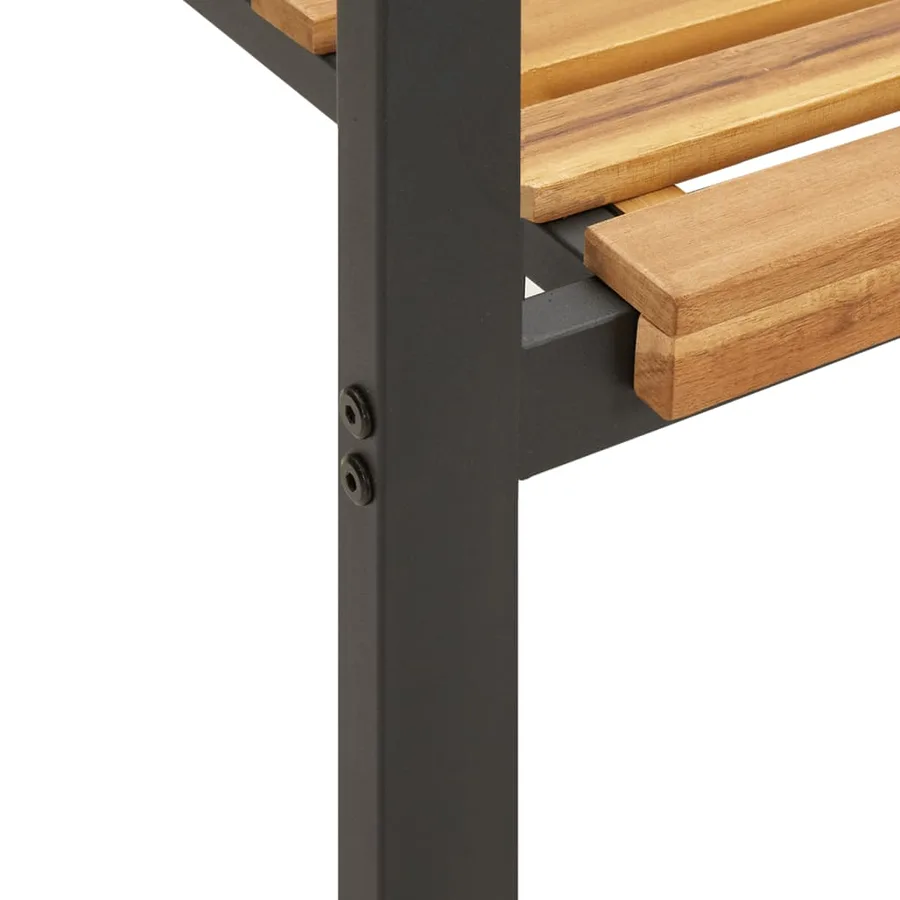Chaises de jardin empilables lot de 2 bois d'acacia et métal - 7