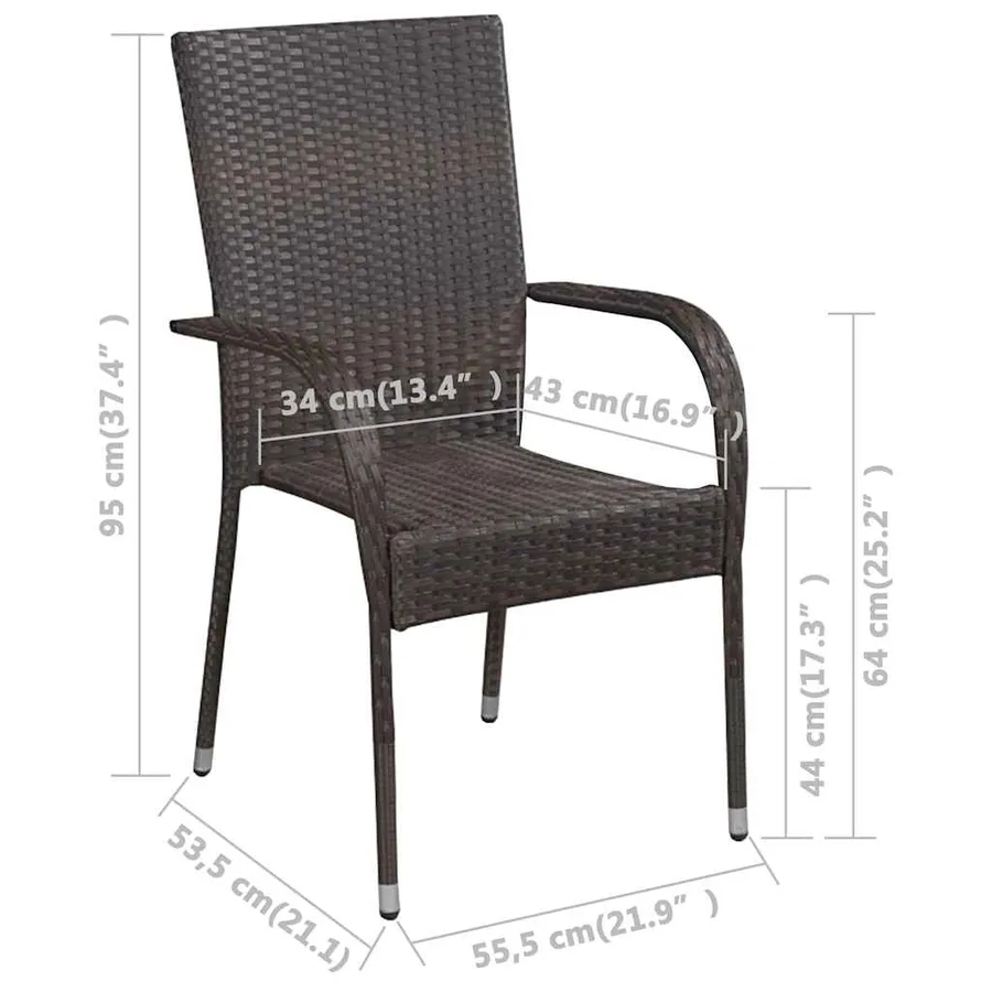Ensemble à manger de jardin 3 pcs Marron - 10