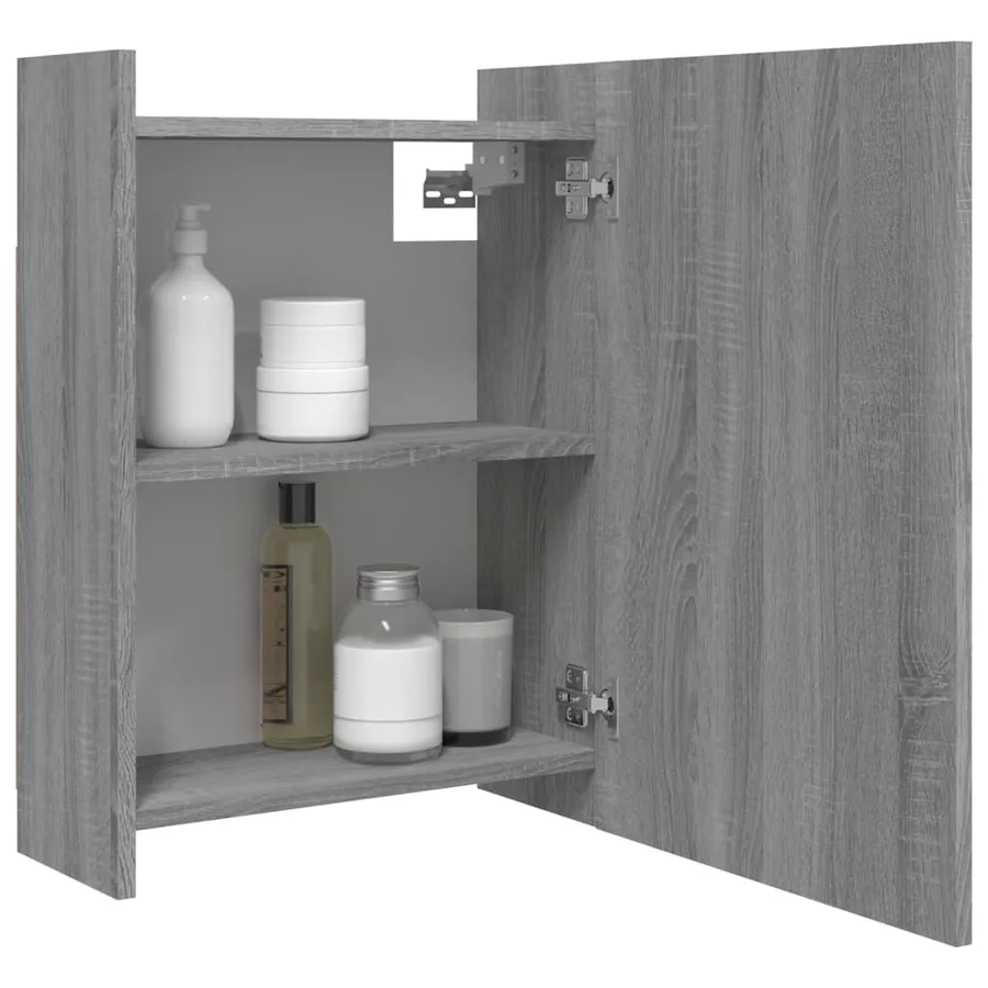 Armoire à miroir de salle de bain Sonoma gris 62,5x20,5x64 cm - 5