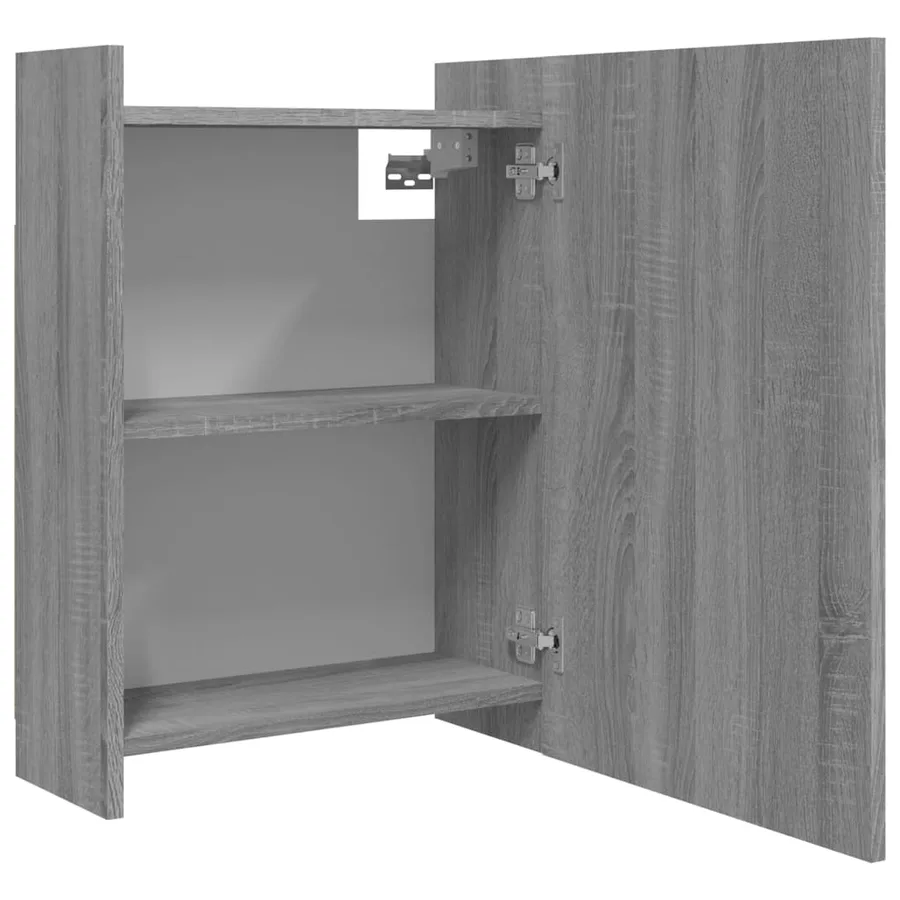 Armoire à miroir de salle de bain Sonoma gris 62,5x20,5x64 cm - 7