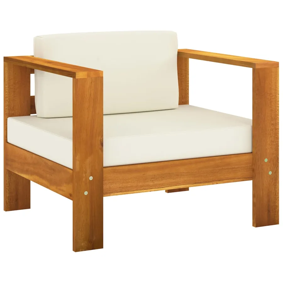Salon de jardin 10 pièces avec coussins 100 x 60 cm Bois d'acacia - 3