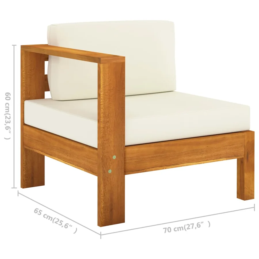 Salon de jardin 10 pièces avec coussins 100 x 60 cm Bois d'acacia - 9