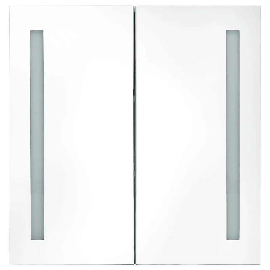 Armoire de salle de bain à miroir LED blanc et chêne 62x14x60cm - 4