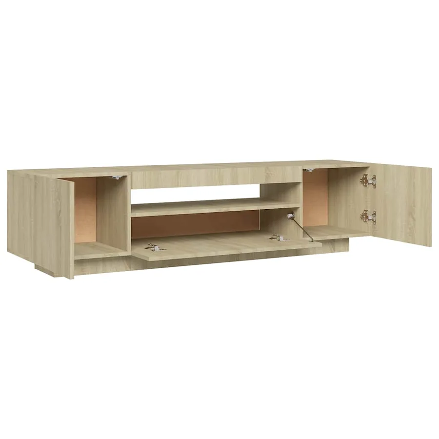 Meuble TV avec lumières LED Chêne sonoma 160x35x40 cm - 9