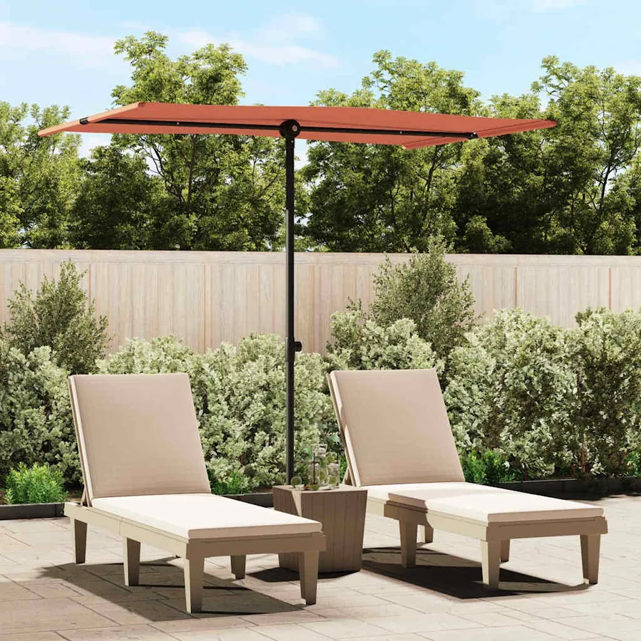 Parasol de jardin avec mât en aluminium 2x1,5 m Terre cuite