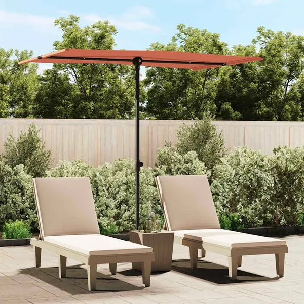 Parasol de jardin avec mât en aluminium 2x1,5 m Terre cuite