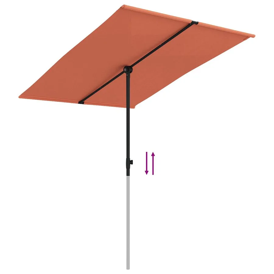 Parasol de jardin avec mât en aluminium 2x1,5 m Terre cuite - 7