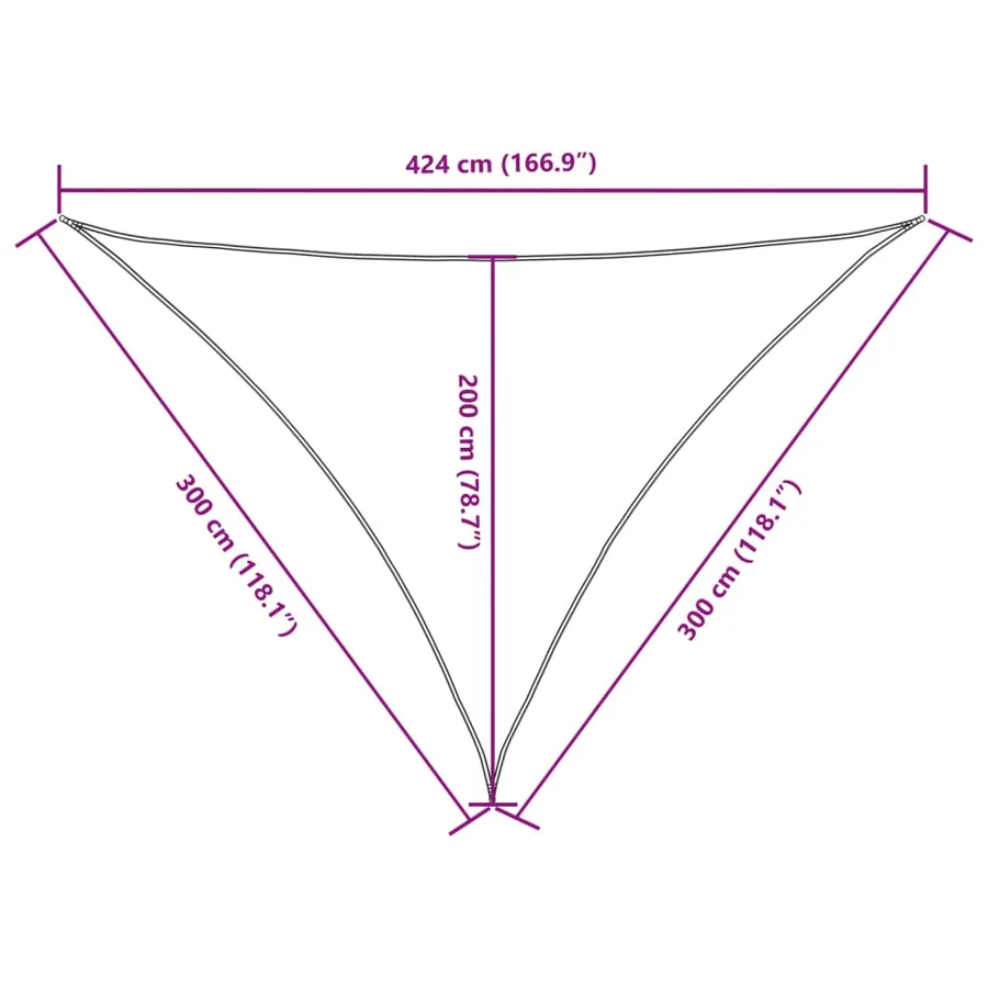 Voile de parasol tissu oxford triangulaire 3x3x4,24 m blanc - 10