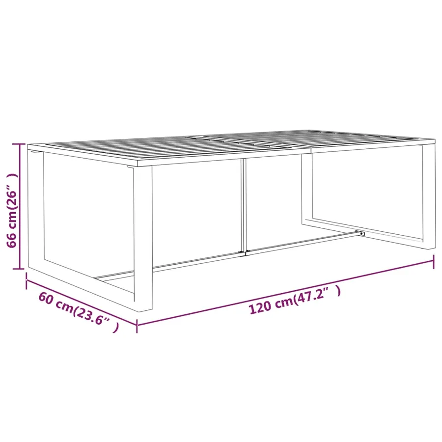 Table à dîner d'extérieur Anthracite 120x60x66 cm Aluminium - 5