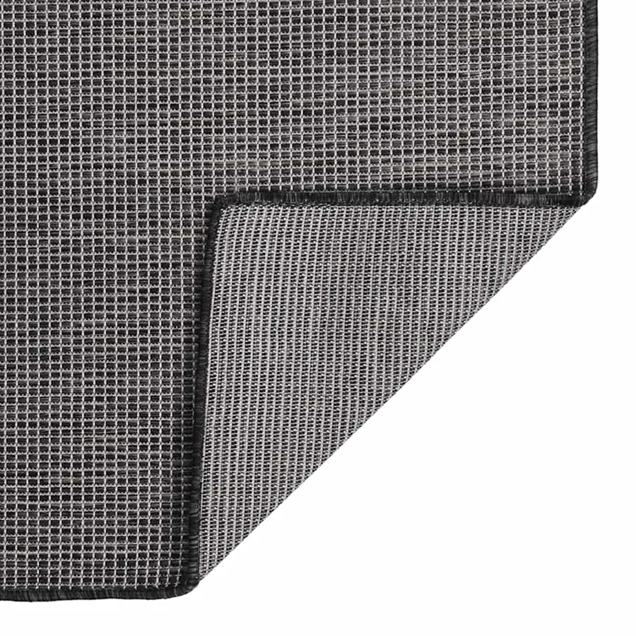 Tapis à tissage plat d'extérieur 160x230 cm Gris - 2
