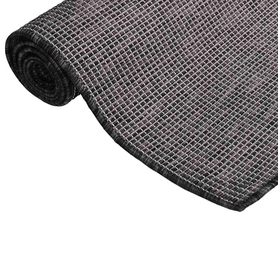 Tapis à tissage plat d'extérieur 160x230 cm Gris - 3