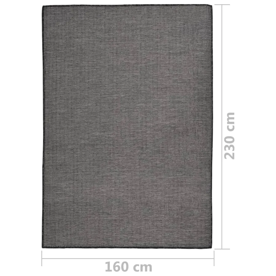 Tapis à tissage plat d'extérieur 160x230 cm Gris - 6