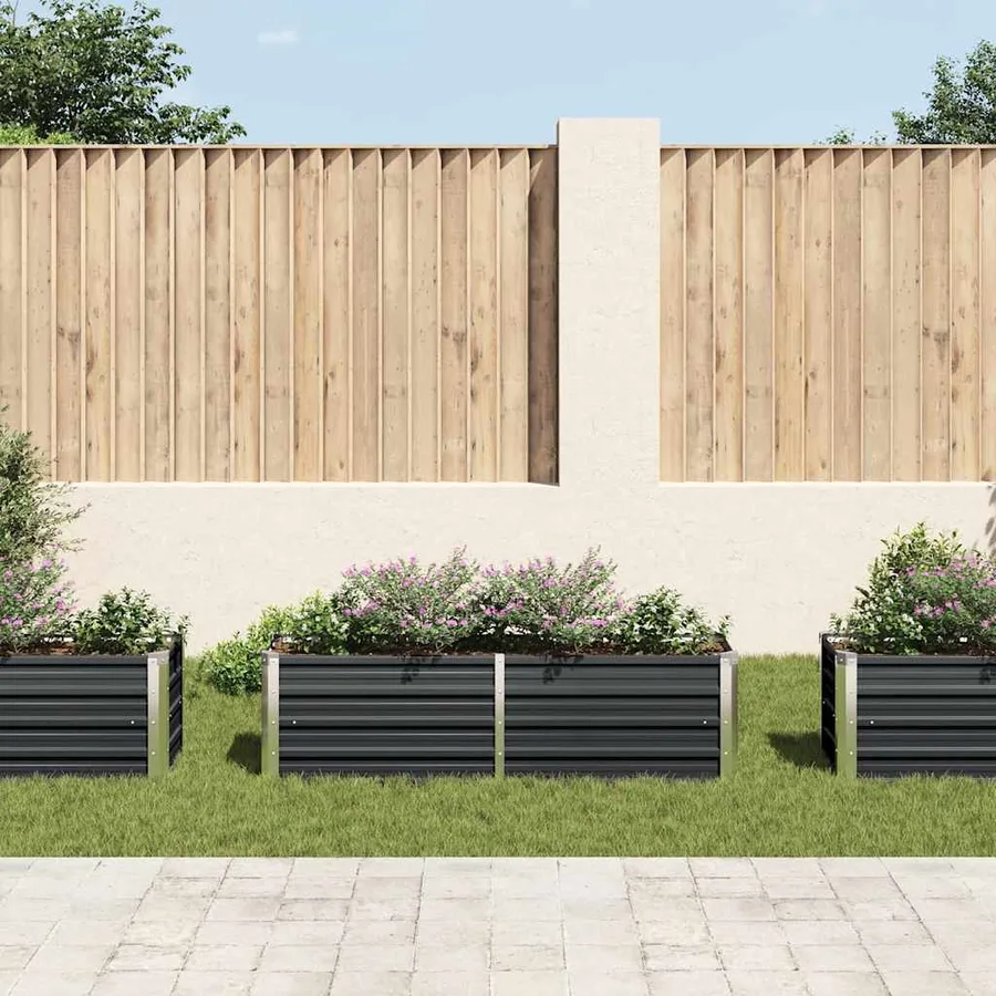 Lit surélevé de jardin Anthracite 160x40x45 cm Acier galvanisé - 3