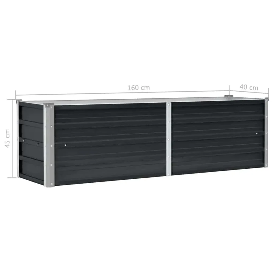 Lit surélevé de jardin Anthracite 160x40x45 cm Acier galvanisé - 8