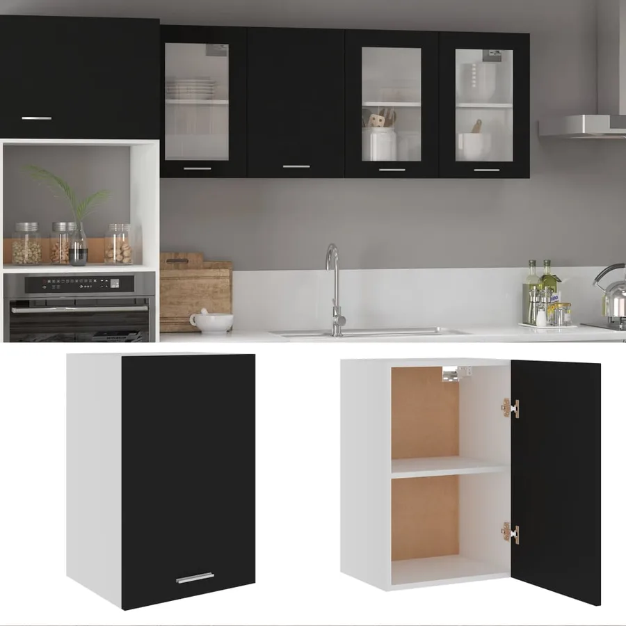 Armoire suspendue "Lyon" Noir 39,5 x 31 x 60 cm Bois d'ingénierie - 2