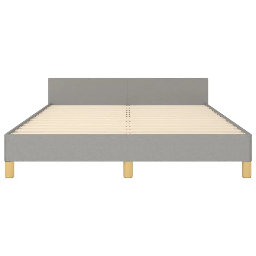 Cadre de lit sans matelas gris clair 140x200 cm tissu - 6