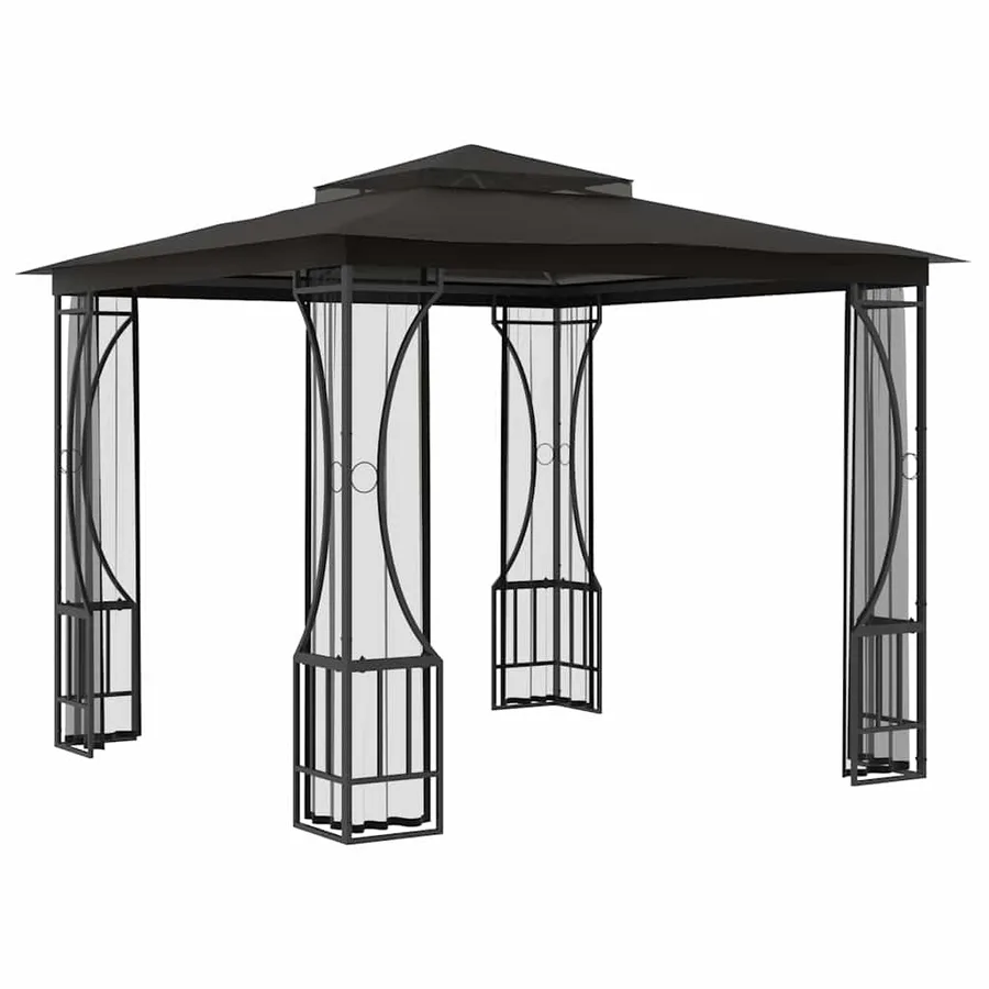 Tonnelle avec moustiquaire 300x300x265 cm Anthracite - 3