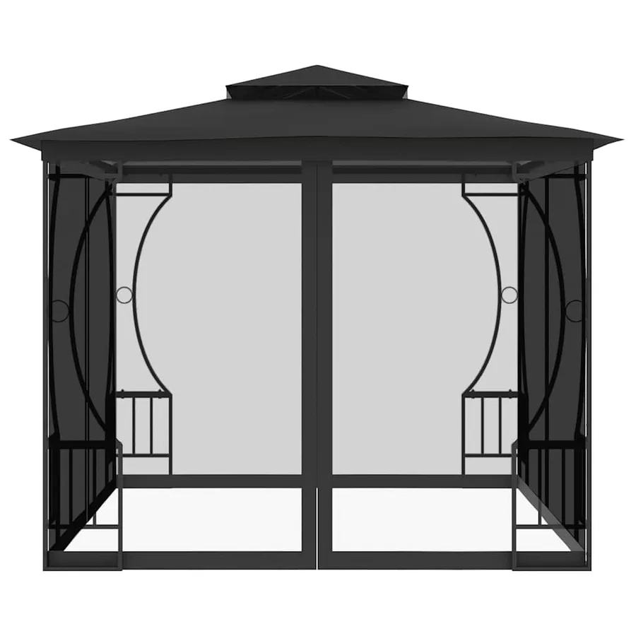 Tonnelle avec moustiquaire 300x300x265 cm Anthracite - 4