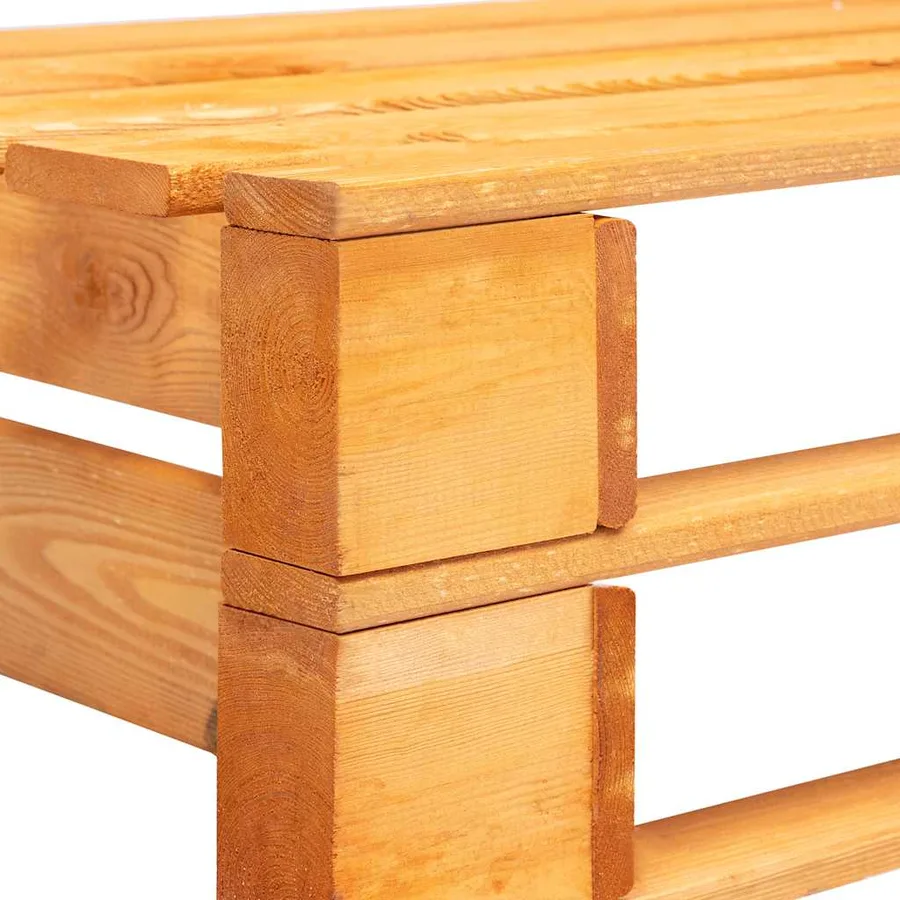 Banc palette de jardin bois marron miel - 4